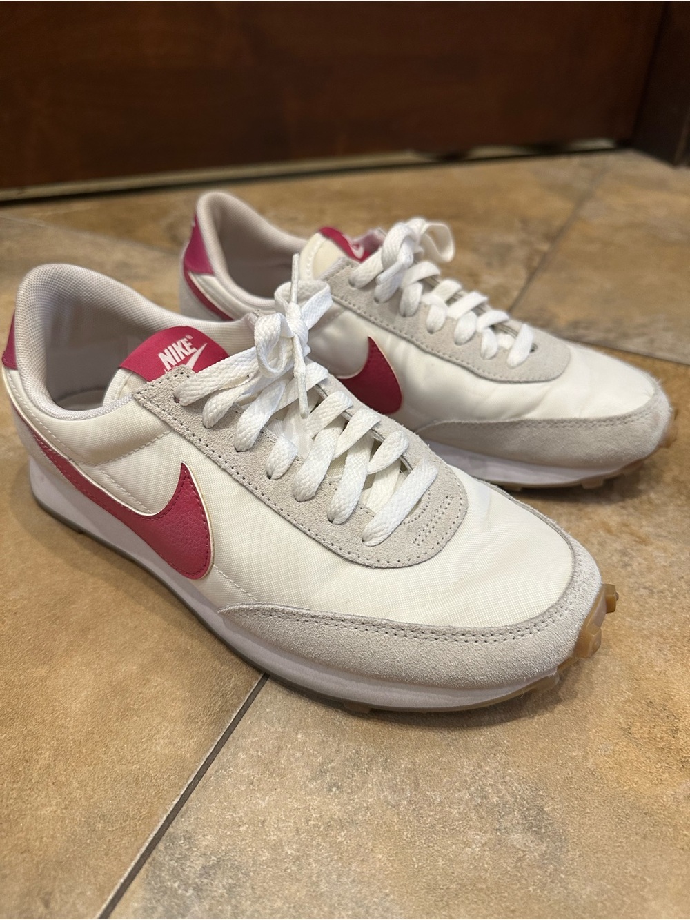 Nike Retro Runner Sneakers - White and Hot Pink
